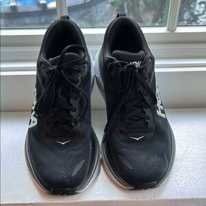 Hoka Black and White Athletic Shoes with Sleek Design